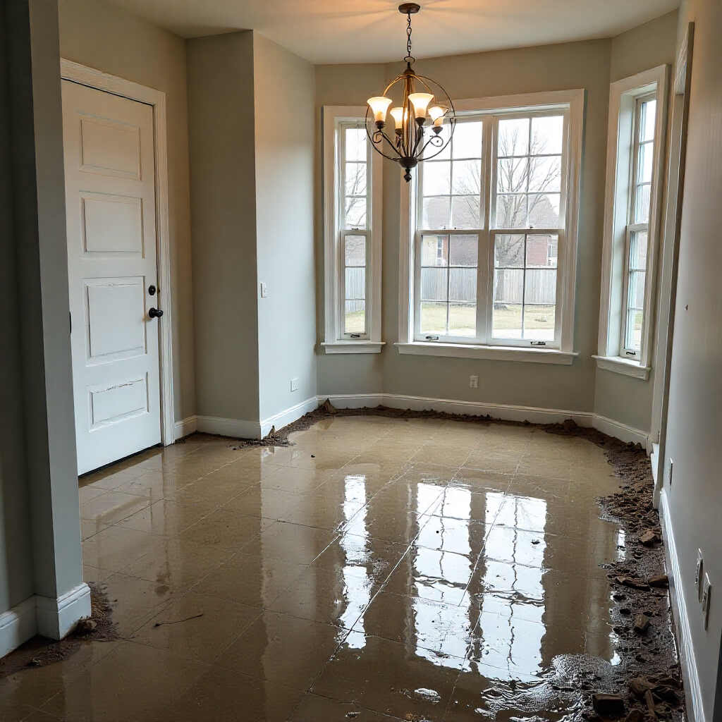 Professional water damage restoration in Dallas and North Dallas, TX showing a restored living space after flooding, highlighting expert cleanup, drying, and repair services to prevent mold and structural damage.