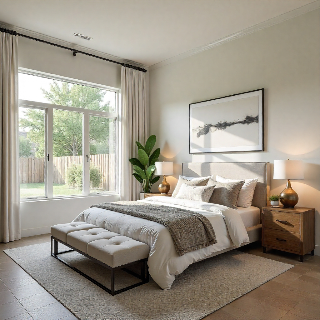 This image shows the room additions by a contractor with large windows in a North Dallas home.