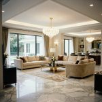 Full home renovation showcasing a luxury living room design completed in Plano and North Dallas with high-end finishes, elegant lighting, and modern open-concept layout.